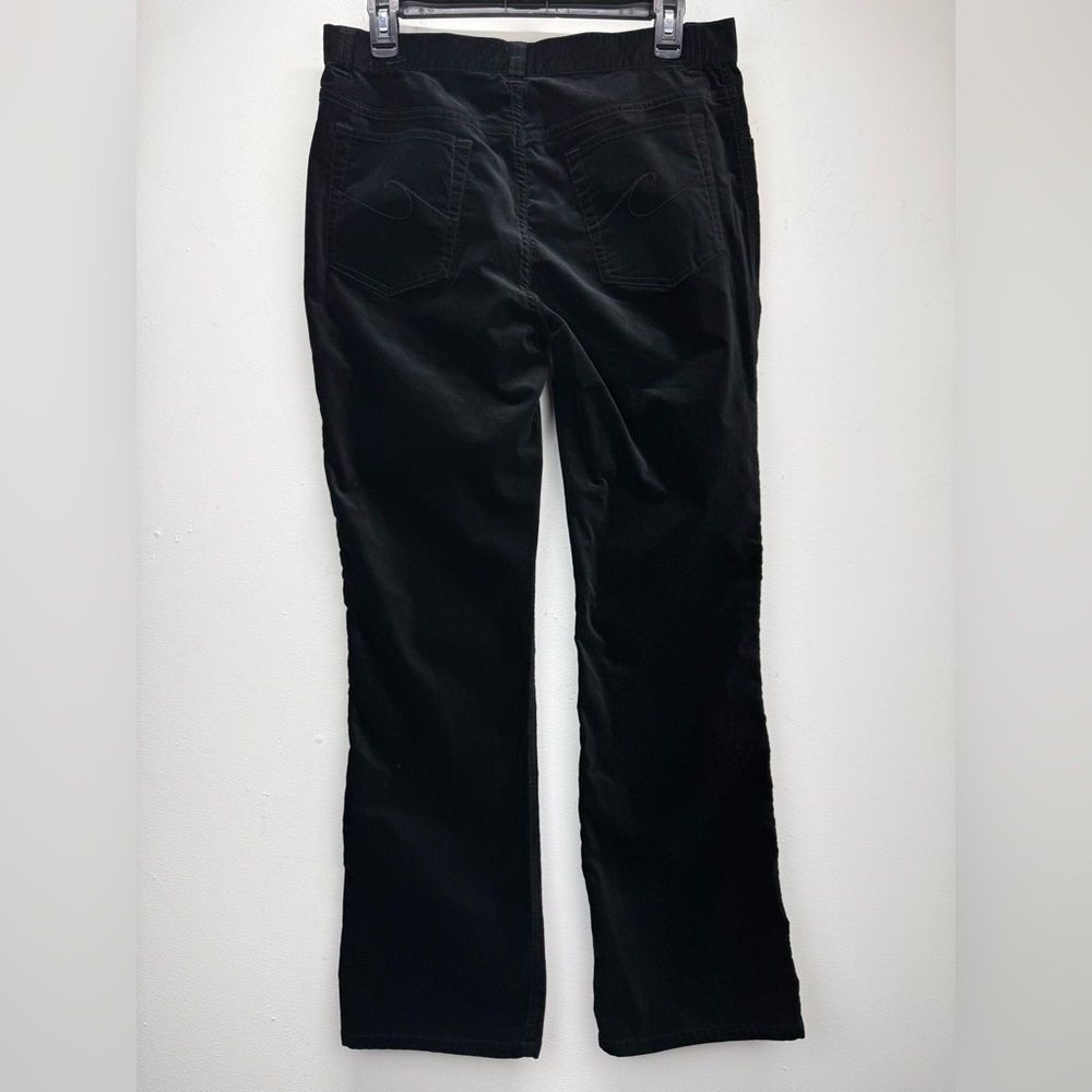 Chico’s size 1/Medium (8) Women’s Black Velvet Mid Rise Straight Leg Pants - Picture 4 of 5
